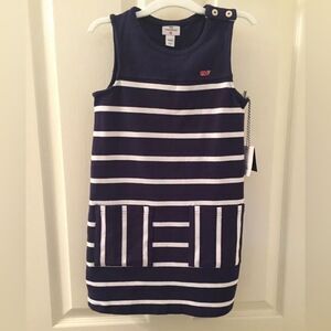 Vineyard Vines for Target Navy White Striped Crewneck Dress Size XS 4-5 NWT